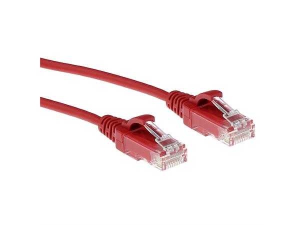 UTP Patch Cat.6 -  3,0 m Rød LSZH Slim 250MHz 28AWG Halogenfri Snagless 