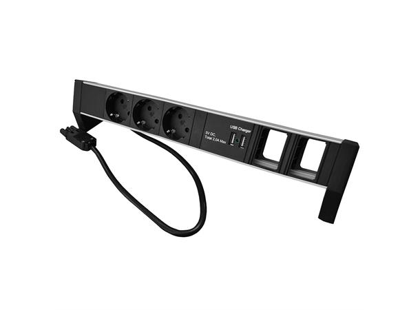 Plenty Prolink Desktop PDU 3x Schuko 2x USB, 2x modul, Wieland GST18® Desktop 