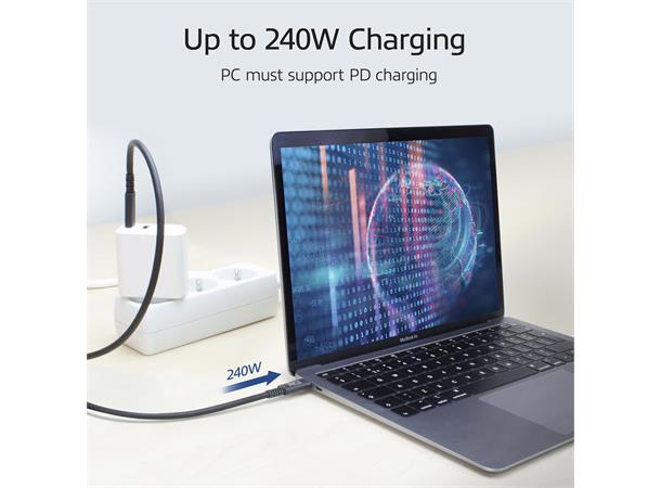 ACT Kabel USBC > USB-C (USB-IF)1.0 m USB4® 20Gbps Thunderbolt™3 | EPR 240W