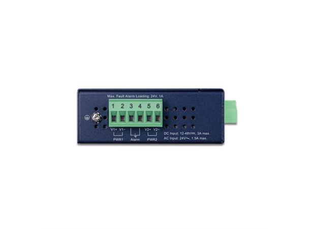 Planet Industri Mediakonverter, PoE+, SC Multimode 220m/550m  IP30 DIN -40 - 75C 