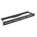 SCP Patch Panel 24 port Unloaded 1RU Med kabelsstyring