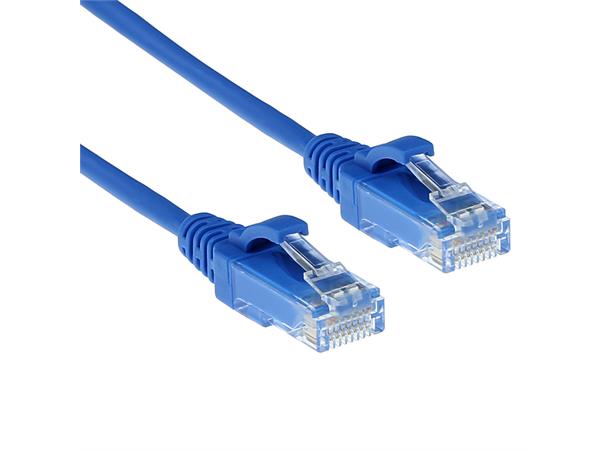 UTP Patch Cat.6 -  0,5 m Blå LSZH Slim 250MHz 28AWG Halogenfri Snagless 