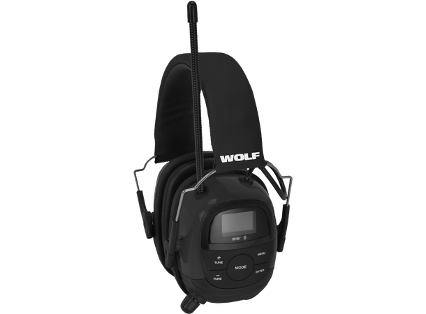 Wolf Headset Pro Hørselvern m DAB Blueto Oppladbar 15-20 timer IPX4 