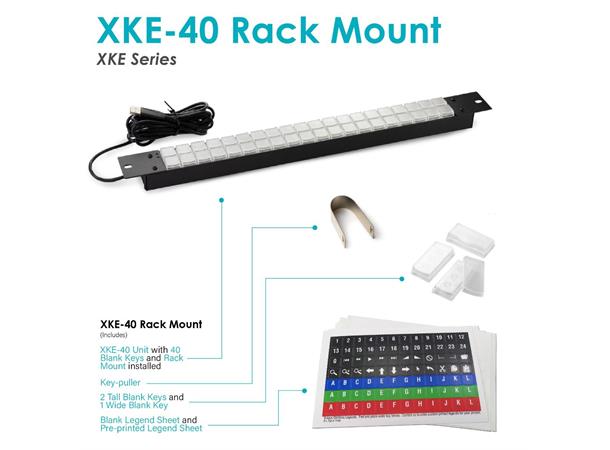 X-Keys XKE-40 1RU 40 Programmerbare taster til rack 