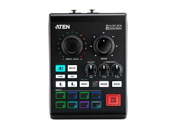 Aten Podcast AI Audio Mixer MivLIVE 6-kanel 