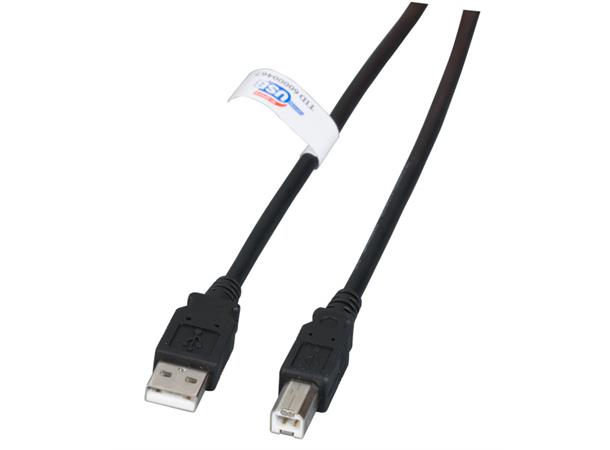 EFB USB2 Kabel A-B -  1,0 m A-B USB Sort LSZH