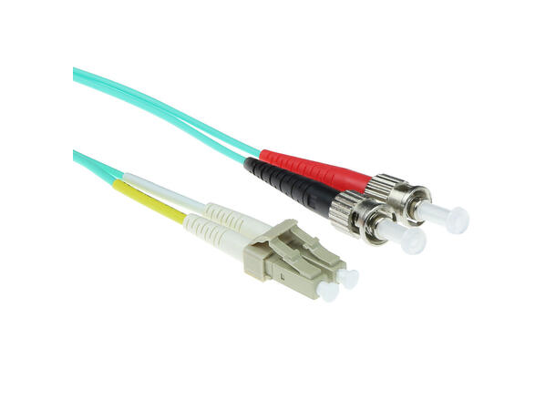Fiberpatch 50/125 LC-ST - 1 m LSZH Multimode Duplex OM3 Aqua 
