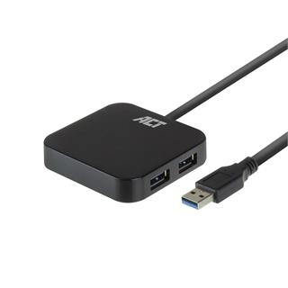 ACT Adapter USB Hub 4xUSB-A 0,5 m Sort USB3.2 5Gbps