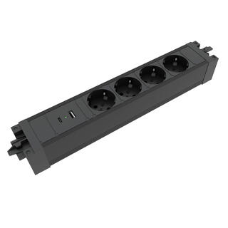 FF DOCKY 4xStrøm USB A USB-C Sort