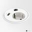 FF PD12 1xStøm 1xData 1xUSB Justerbar i 3 nivåer H89mm Hvit