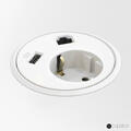FF PD12 1xStøm 1xData 1xUSB Justerbar i 3 nivåer H89mm Hvit