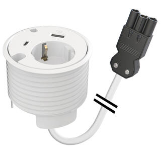 FF PD16-GST- 1xStrøm 1xUSB 1xUSB-C Wieland GST18® 2x hull Hvit Maks 1200 mm