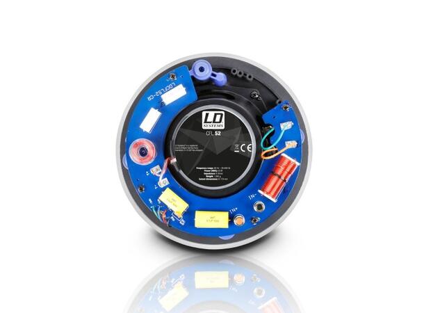 LD Høyttaler Vegg 5.25" 8 Ohm Rammeløs 40W Hvit 