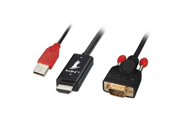 Lindy HDMI > VGA konverter Kabel - 1,0 m Videokilde: HDMI 