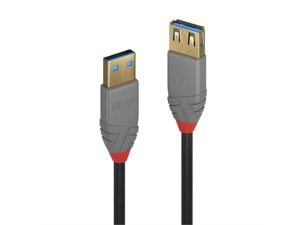 Lindy USB3 Skjøtekabel A-A -  0,5 m A-A USB Kabel Sort 