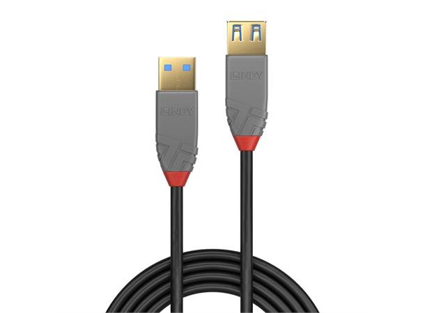 Lindy USB3 Skjøtekabel A-A -  0,5 m A-A USB Kabel Sort 