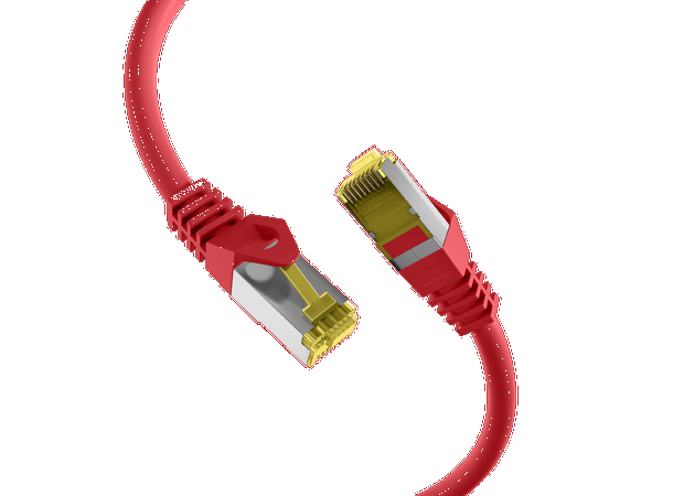 SFTP Patch Cat.7/6A -  0,5 m Rød LSZH 600MHz 26/27AWG PiMF Halogenfri Snagless 