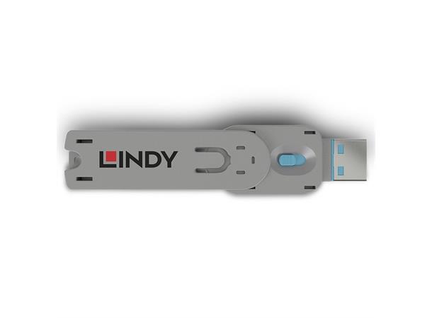 Lindy USB A Port Blocker Nøkkel, Blå 
