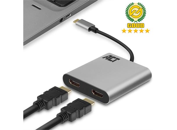 ACT Adapterl USB-C > 2 x HDMI 4K Dual Monitor MST Hub 4096x2160 @60Hz 