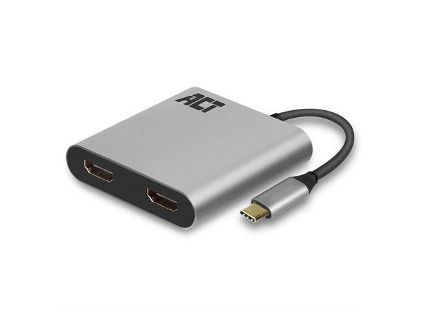 ACT Adapterl USB-C > 2 x HDMI 4K Dual Monitor MST Hub 4096x2160 @60Hz 