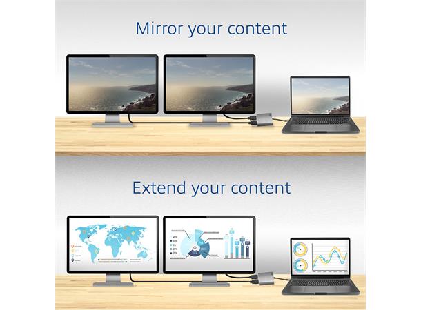 ACT Adapterl USB-C > 2 x HDMI 4K Dual Monitor MST Hub 4096x2160 @60Hz 