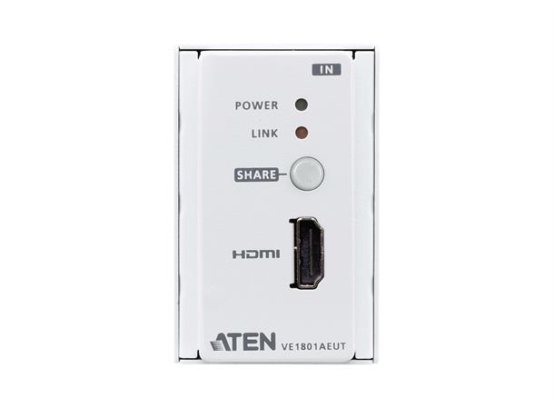 Aten HDMI HDBaseT-Lite Transmitter EU veggplate PoH 