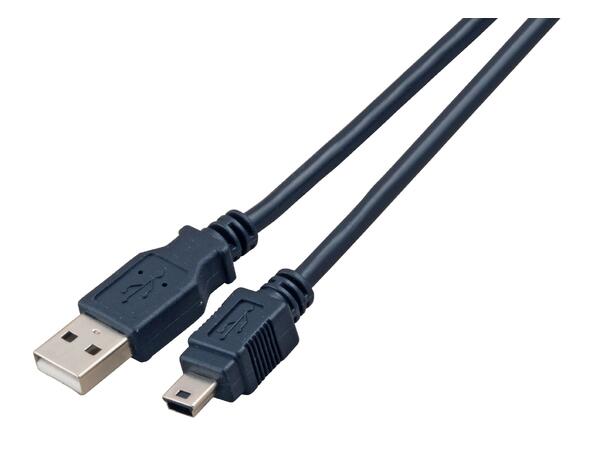EFB USB2 Kabel A-Mini B -  1 m, Sort 2.0