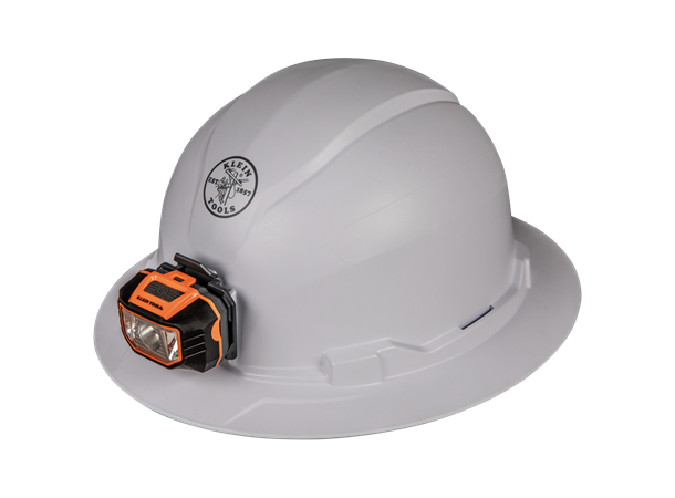 Klein Tool Arbeidshjelm med lampe Hvit Uventilert helbremmet oppladningsbar lys 