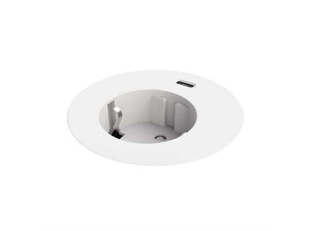 Kondator Powerdot MIDI - 1xStrøm 1xUSB-C Type F Ø60mm Hvit