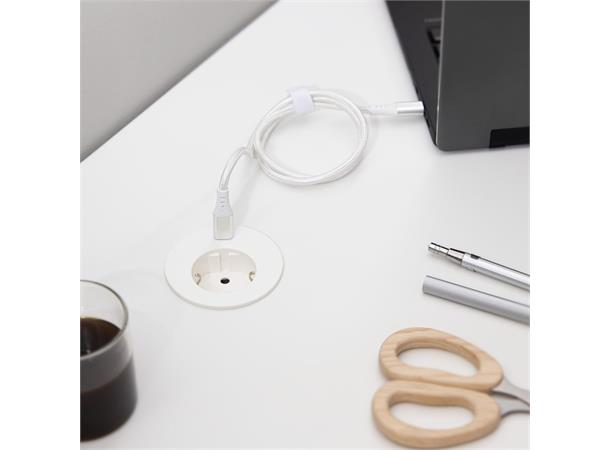 Kondator Powerdot MIDI - 1xStrøm 1xUSB-C Type F Ø60mm Hvit