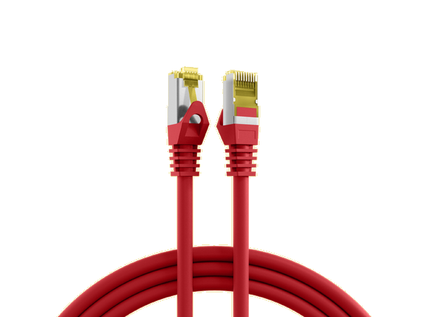 SFTP Patch Cat.7/6A - 10 m Rød LSZH 600MHz 26/27AWG PiMF Halogenfri Snagless 