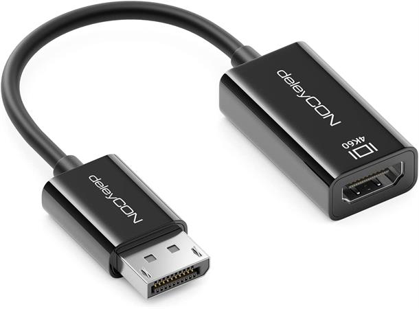 Sonero Adapter DisplayPort HDMI Pigtail 4K60 (HDMI2.0) 18Gbps Sort