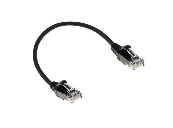 UTP Patch Cat.6 -  3,0 m Sort LSZH Slim 250MHz 28AWG Halogenfri Snagless 