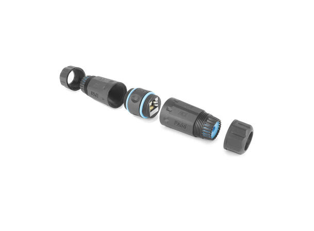 Adapter Cat.6A Skjøtestykke IP68 Ethernet RJ45 Skjøtestykke m/ PoE støtte 