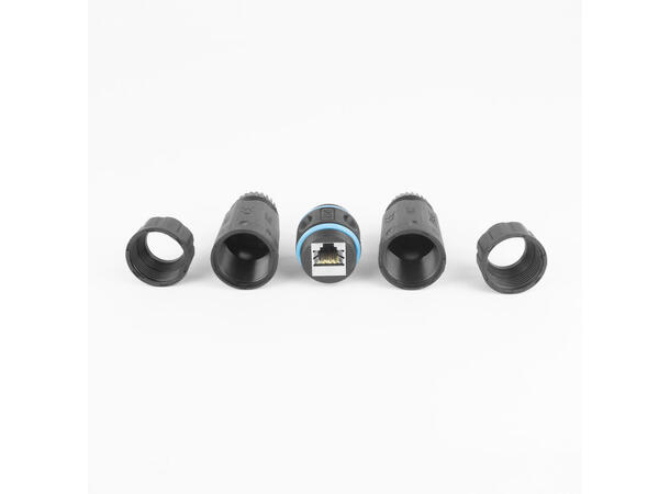 Adapter Cat.6A Skjøtestykke IP68 Ethernet RJ45 Skjøtestykke m/ PoE støtte 