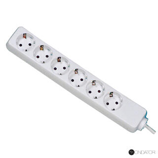 FF E6V15 Strømskinne 6x strøm 1,5 m Hvit