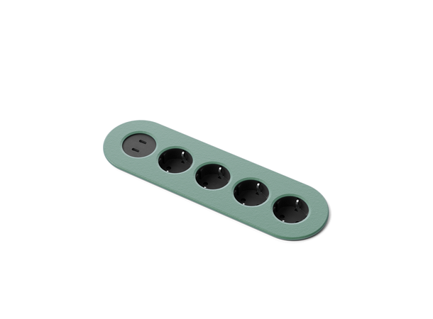 FF Nomad Strip 05 - Grønn 2x USB C,30w,4xStrøm GST-18i3 0,2 m 