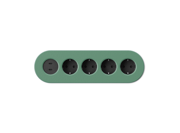 FF Nomad Strip 05 - Grønn 2x USB C,30w,4xStrøm GST-18i3 0,2 m 