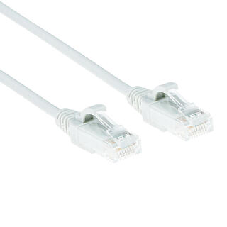 UTP Patch Cat.6 -  1,0 m Hvit LSZH Slim 250MHz 28AWG Halogenfri Snagless