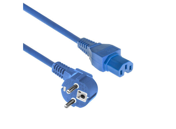 ACT Strømkabel CEE7/7 - C15  -  1,5 m Vinklet Blå 