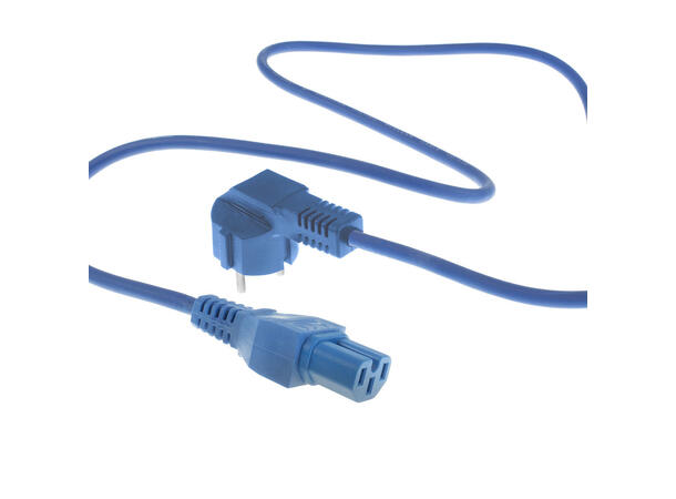 ACT Strømkabel CEE7/7 - C15  -  1,5 m Vinklet Blå 