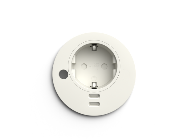 DFY Artplug 60/65, Hvit Schuko F, USB-C, Pass Through,  CEE7/7 