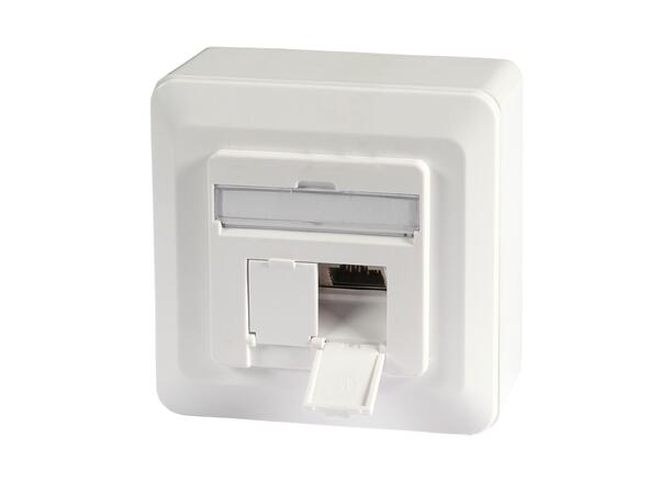 EFB 2xRJ45 Data Outlet Cat.6A RAL9010, inkludert veggboks 