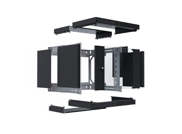 EFB Rack Skap X Vegg 19" 9U Rack 9U Sort Maks 60kg 