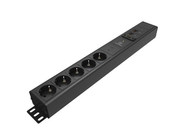 FF AxesslineT5UD 5xStrøm 2xUSB-C 2xData 1x HDMI 1xUSB-C port Sort 