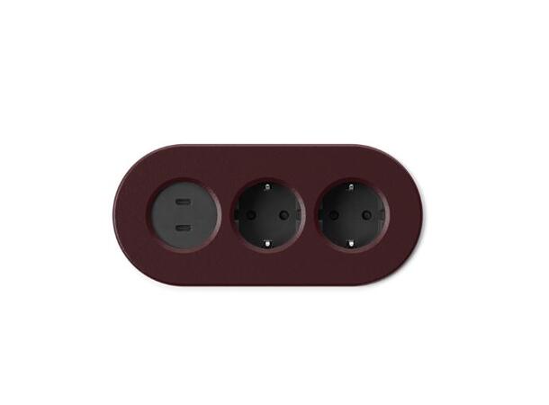 FF Nomad Strip 03 - Mørkrød 2x USB C,30w,2xStrøm GST-18i3 0,2 m Rød 