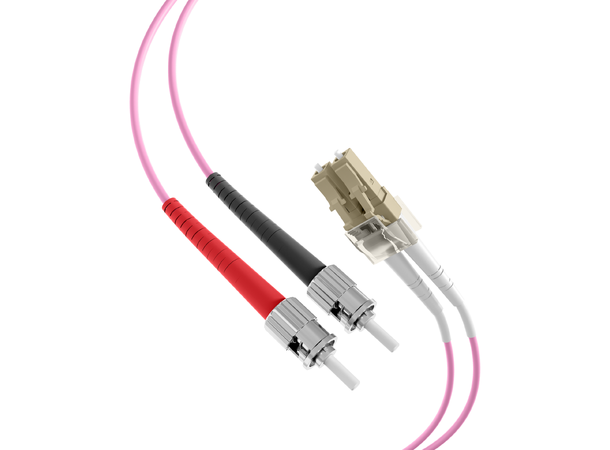 Fiberpatch 50/125 LC-ST -  0,5 m LSZH Multimode Duplex OM4 Rosa 