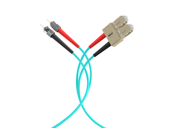 Fiberpatch 50/125 SC-ST -  2,0 m LSZH Multimode Duplex OM3 Aqua 