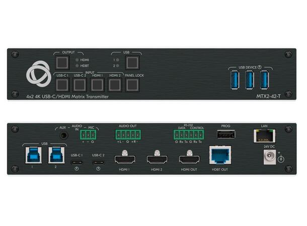 Kramer USB-C, HDMI Matrix-Switch 4K USB, USB-C, HDMI & HDBT-transmitter 