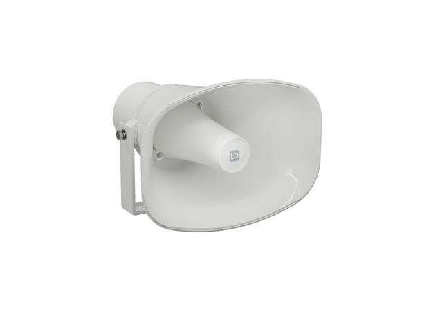 LD Hornhøyttaler 30W Hvit inkl. veggfeste IP66 
